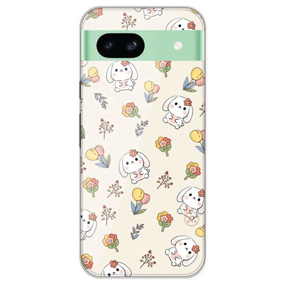 Cute Bunny & Flowers - Printed Silicone Case For Google Pixel 8A