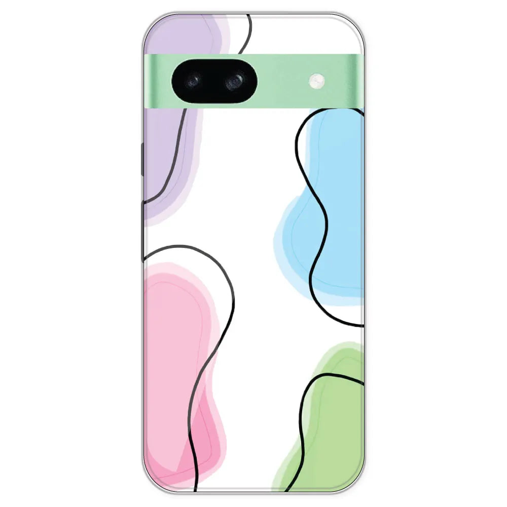 Rainbow Cow Print - Clear Printed Silicone Case For Google Pixel 8A