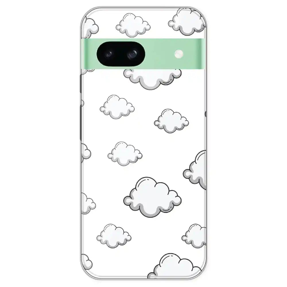 Clouds - Clear Printed Silicone Case For Google Models Pixel 8A