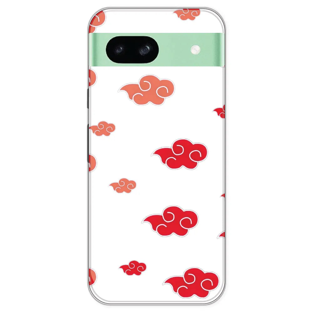 Red Clouds - Clear Printed Silicone Case For Google Pixel 8A