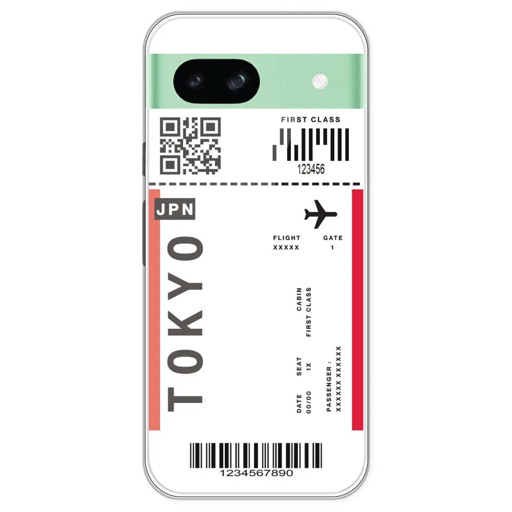 Tokyo Ticket - Clear Printed Silicone Case For Google Pixel 8A