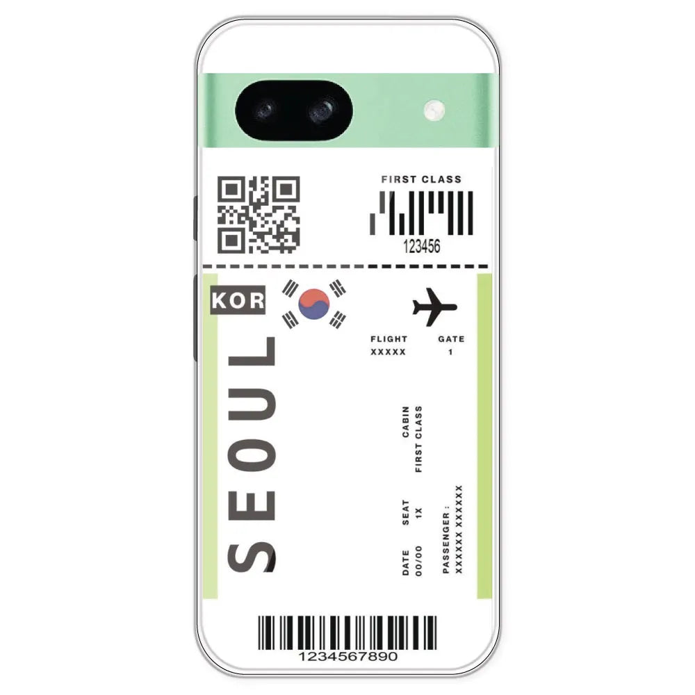 Seoul Ticket - Clear Printed Silicone Case For Google Pixel 8A