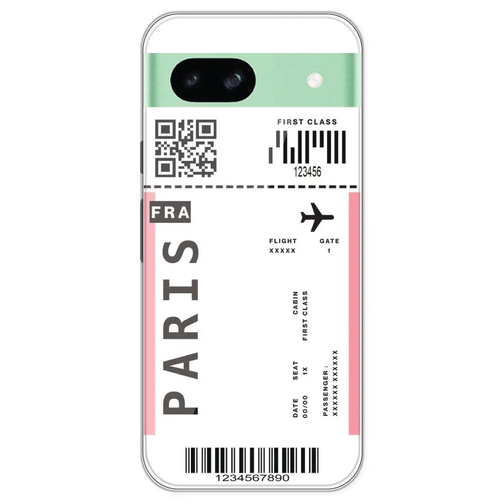 Paris Ticket - Clear Printed Silicone Case For Google Pixel 8A