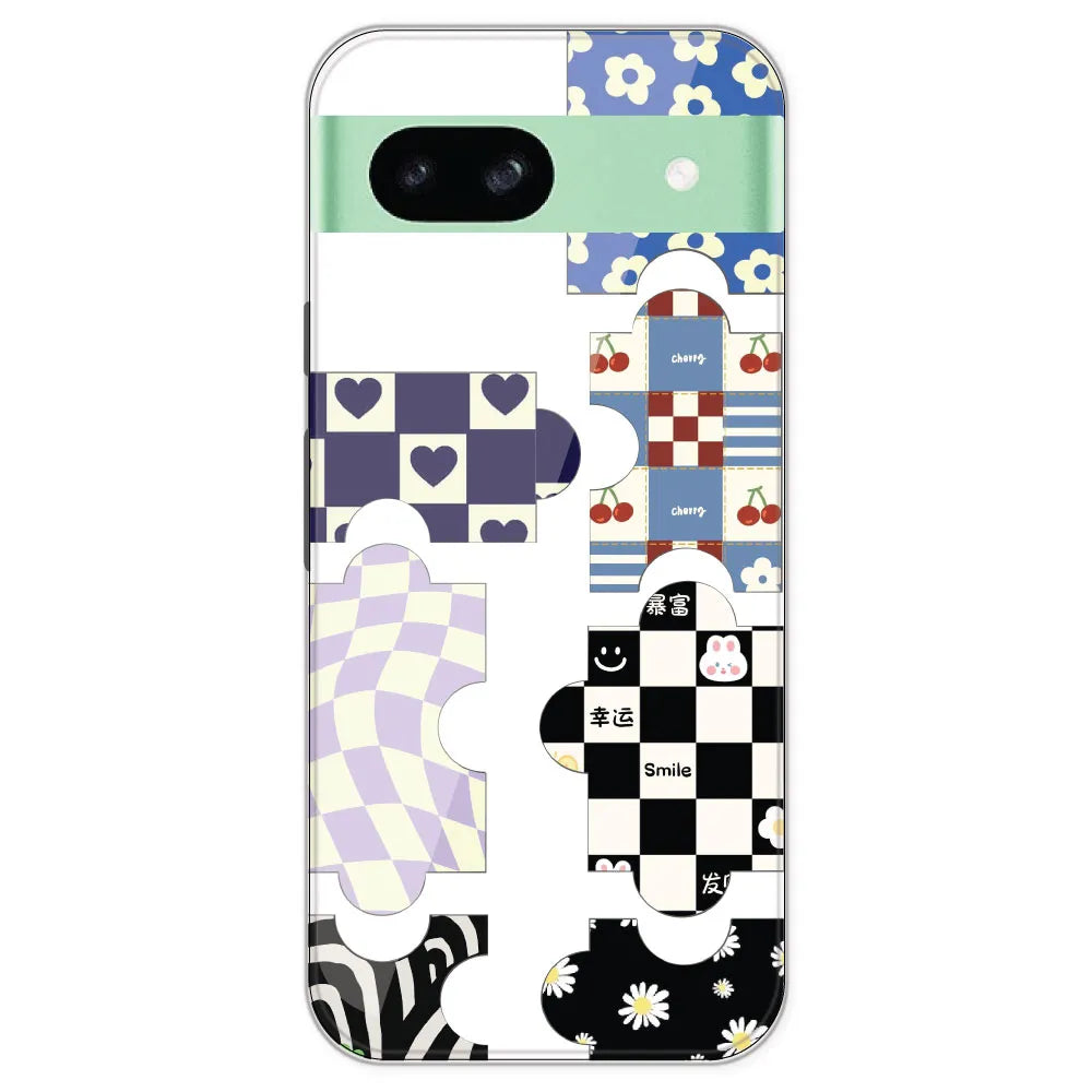 Aesthetic Puzzle - Clear Printed Silicone Case For Google Pixel 8A