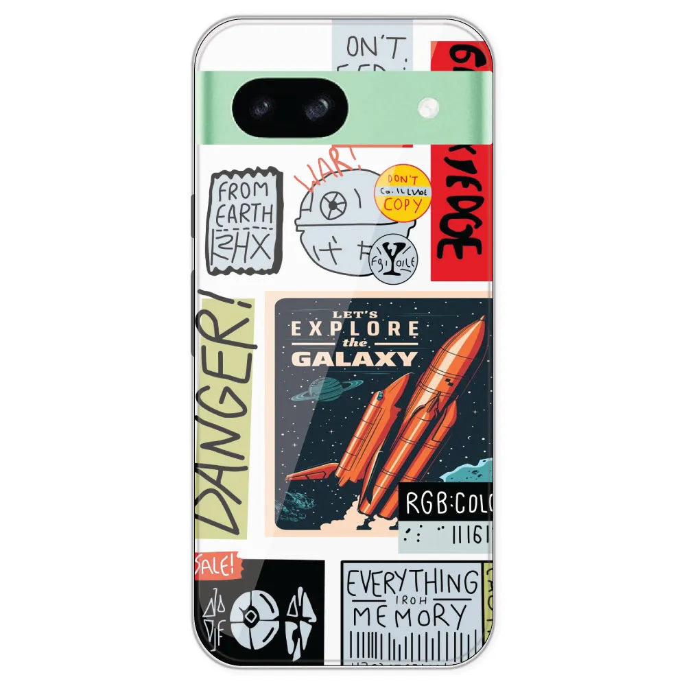 Galaxy - Clear Printed Silicone Case For Google Pixel 8A