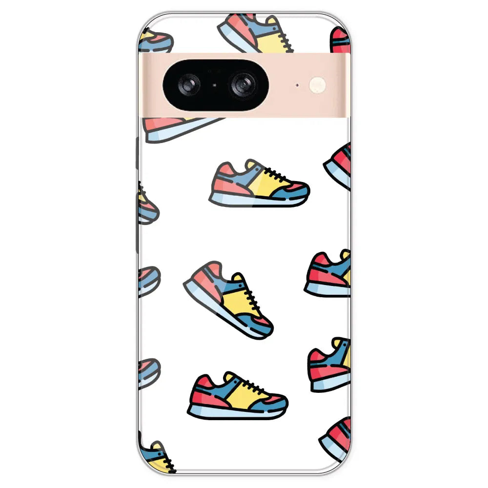 Sneakers - Clear Printed Silicone Case For Google Pixel 8