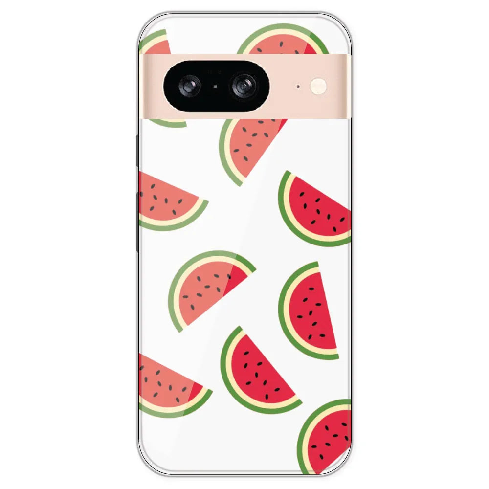 Watermelons - Clear Printed Silicone Case For Google Pixel 8