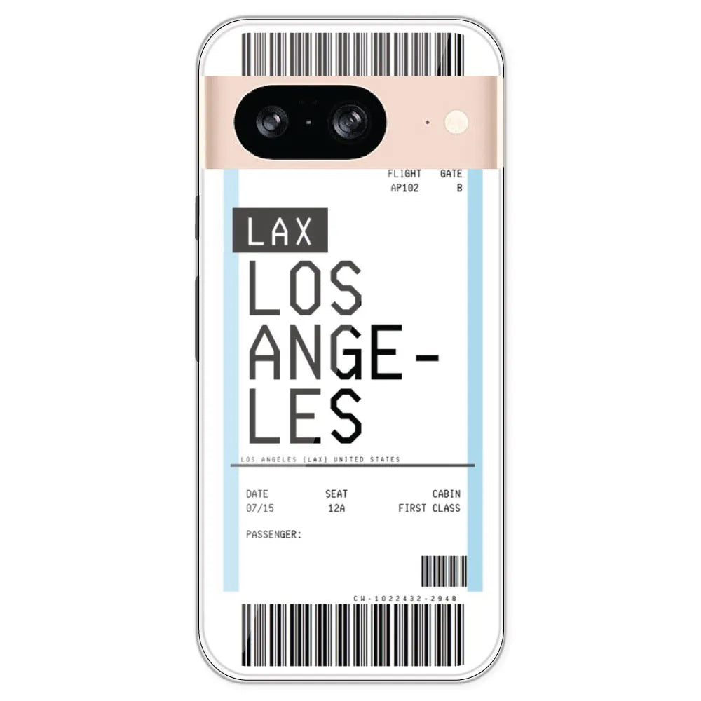 Los Angeles Ticket - Clear Printed Silicone Case For Google Pixel 8