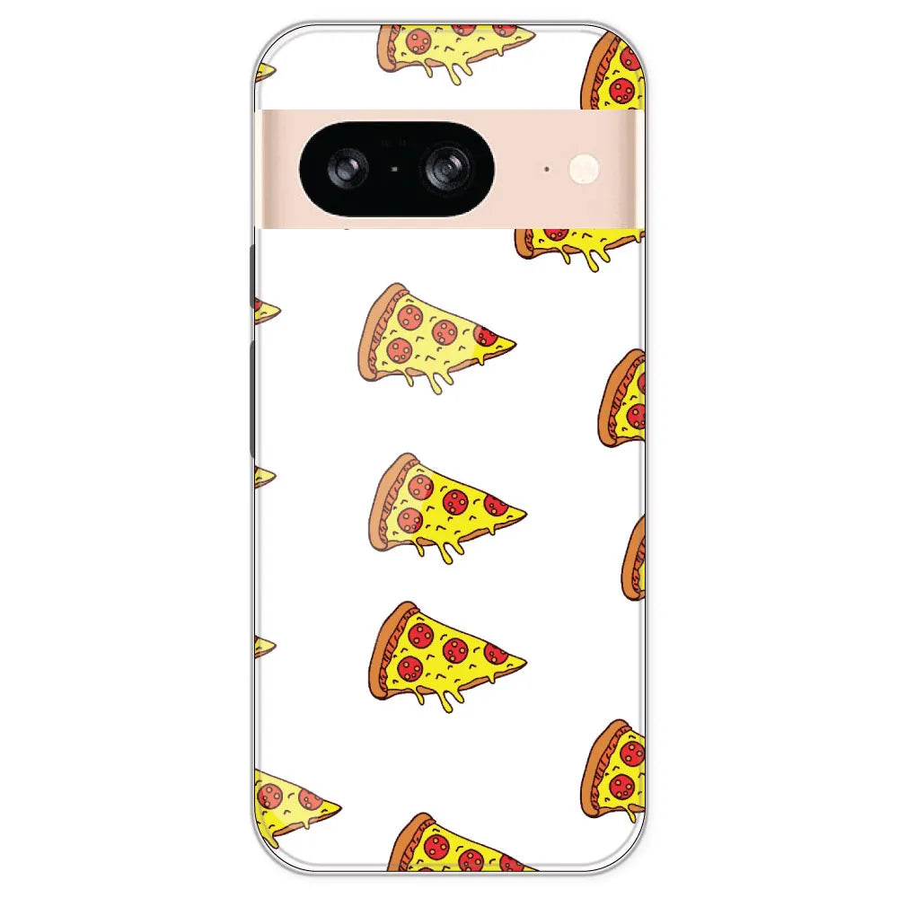 Pizza - Clear Printed Silicone Case For Google Pixel 8