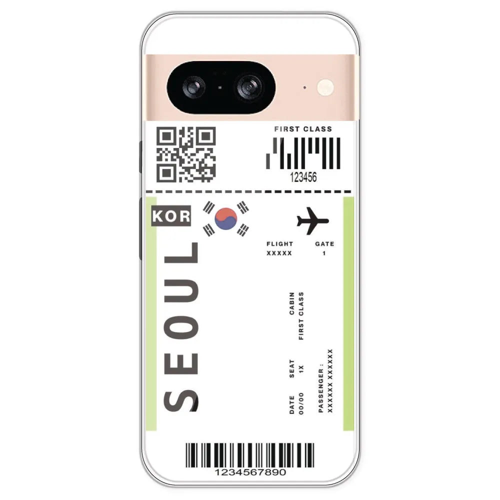Seoul Ticket - Clear Printed Silicone Case For Google Pixel 8
