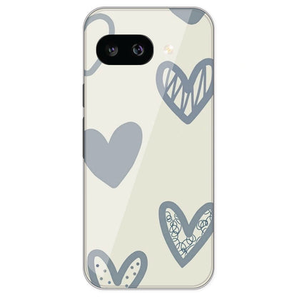 Light Blue Hearts - Printed Silicone Case For Google Pixel 9A