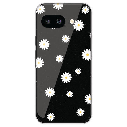 White And Black Flower - Printed Silicone Case For Google Pixel 9A