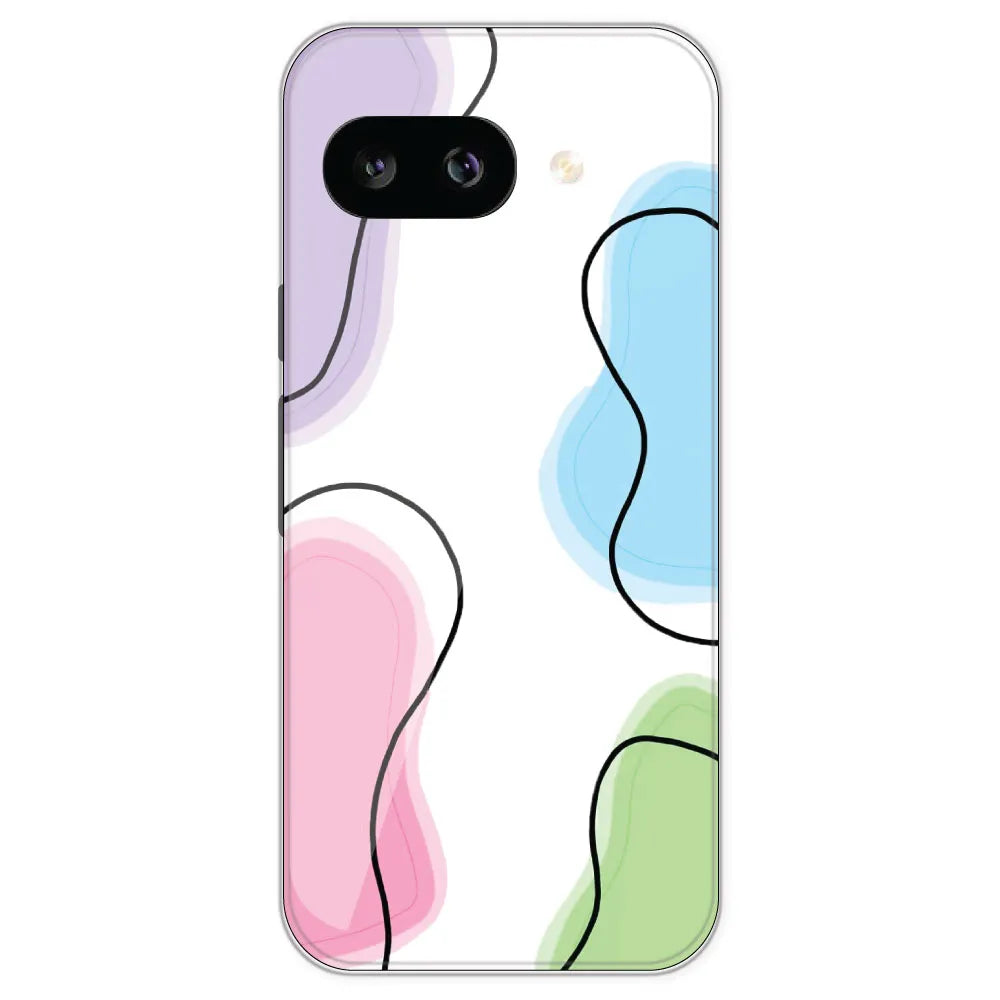 Rainbow Cow Print - Clear Printed Silicone Case For Google Pixel 9A