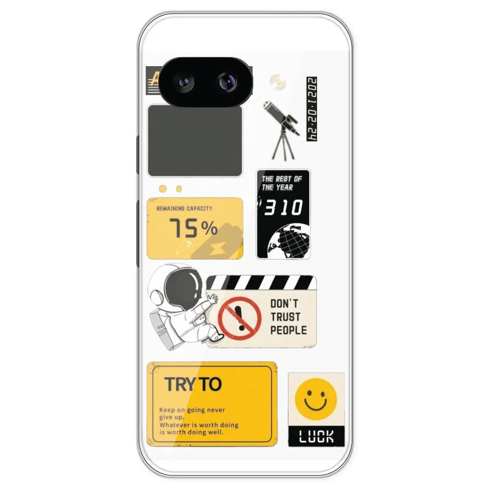 Space - Clear Printed Silicone Case For Google Pixel 9A
