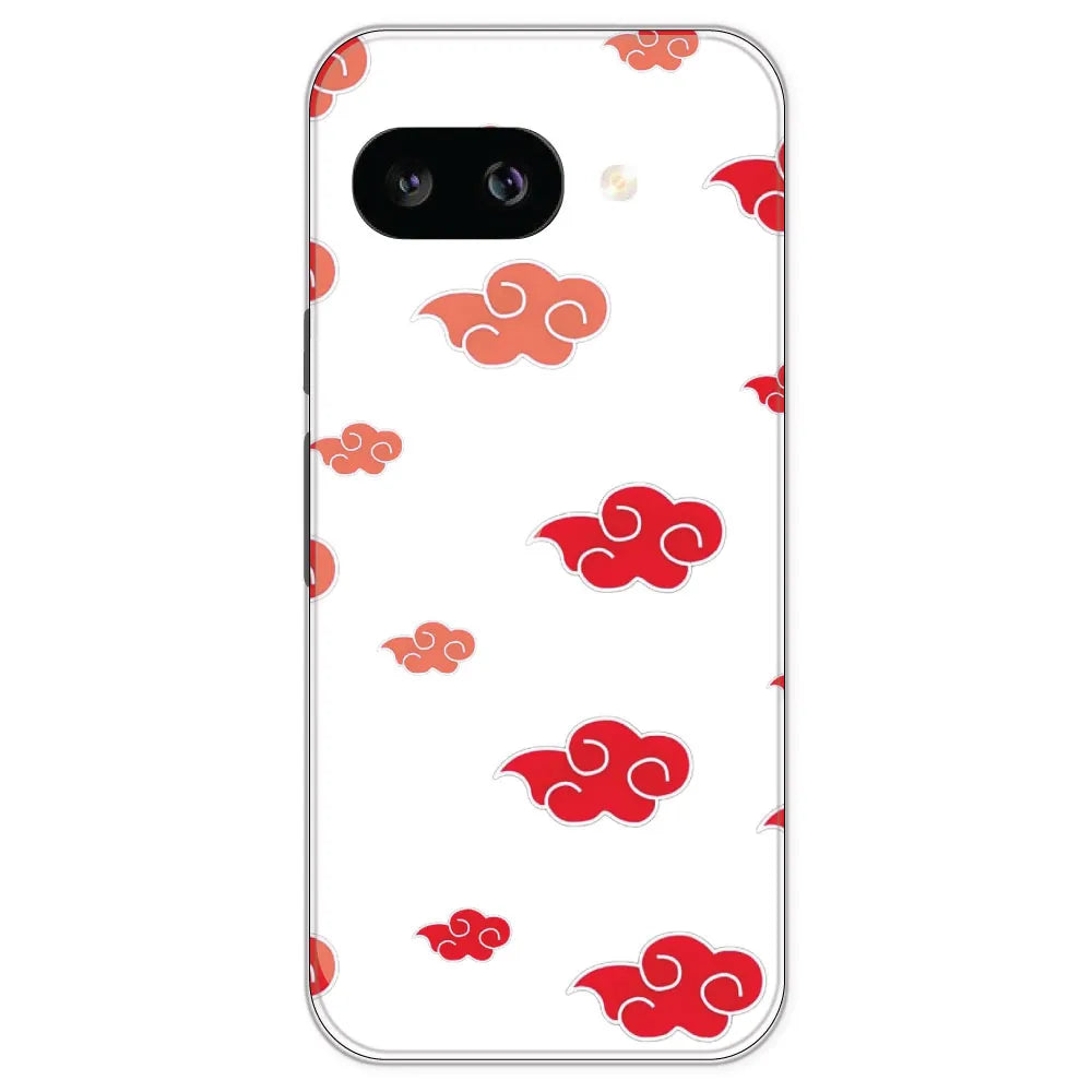 Red Clouds - Clear Printed Silicone Case For Google Pixel 9A