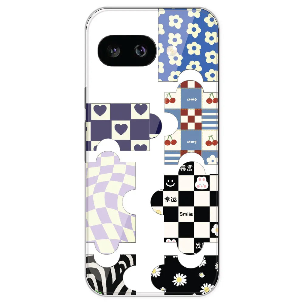 Aesthetic Puzzle - Clear Printed Silicone Case For Google Pixel 9A