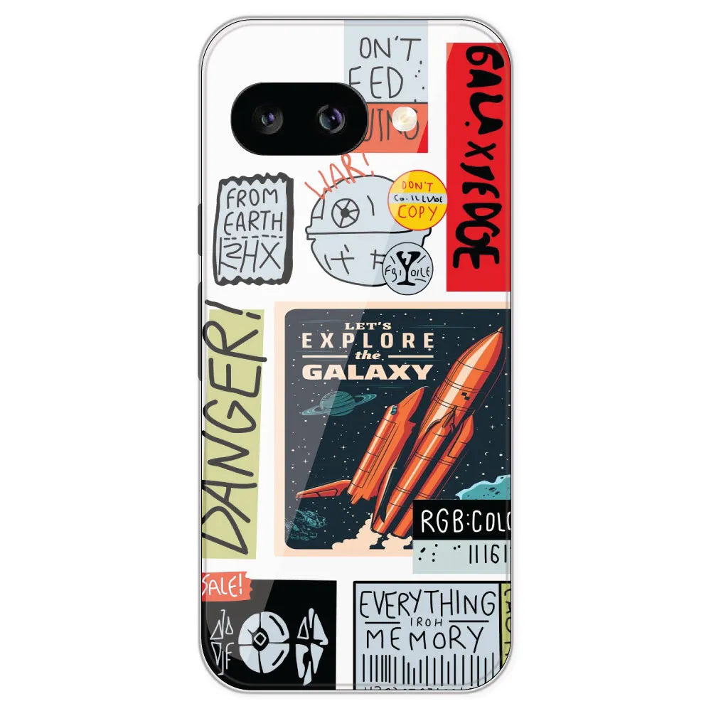 Galaxy - Clear Printed Silicone Case For Google Pixel 9A