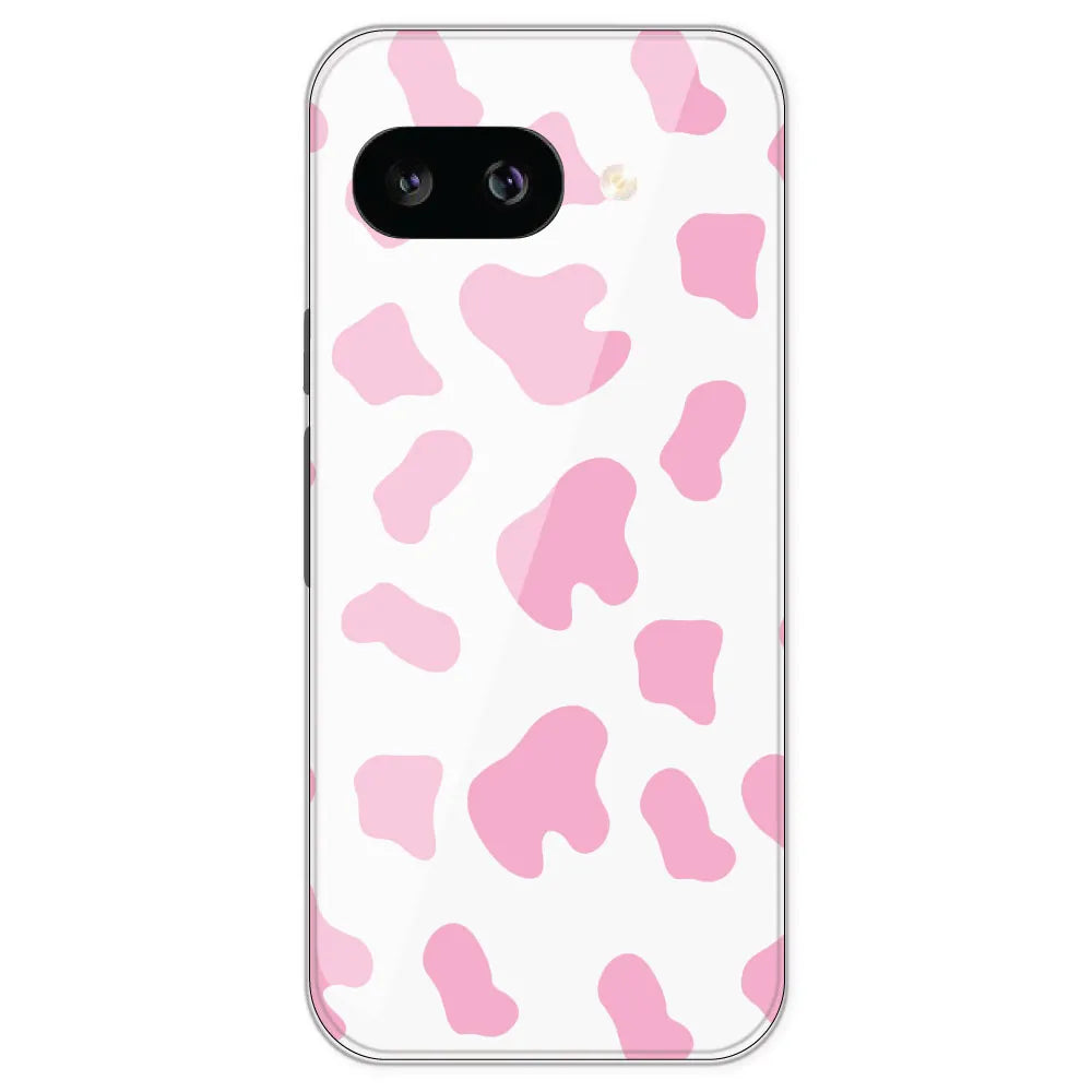 Pink Cow Print - Clear Printed Silicone Case For Google Pixel 9A