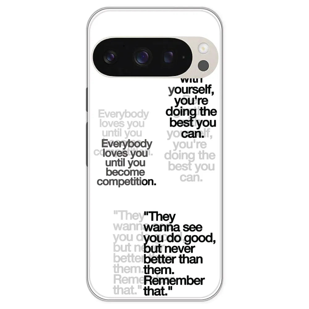 Motivational Quotes - Clear Printed Silicone Case For Google Pixel 9 Pro