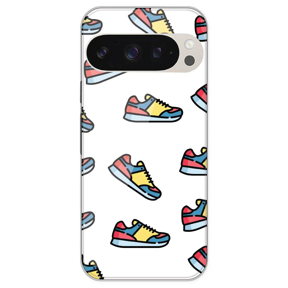 Sneakers - Clear Printed Silicone Case For Google Pixel 9 Pro