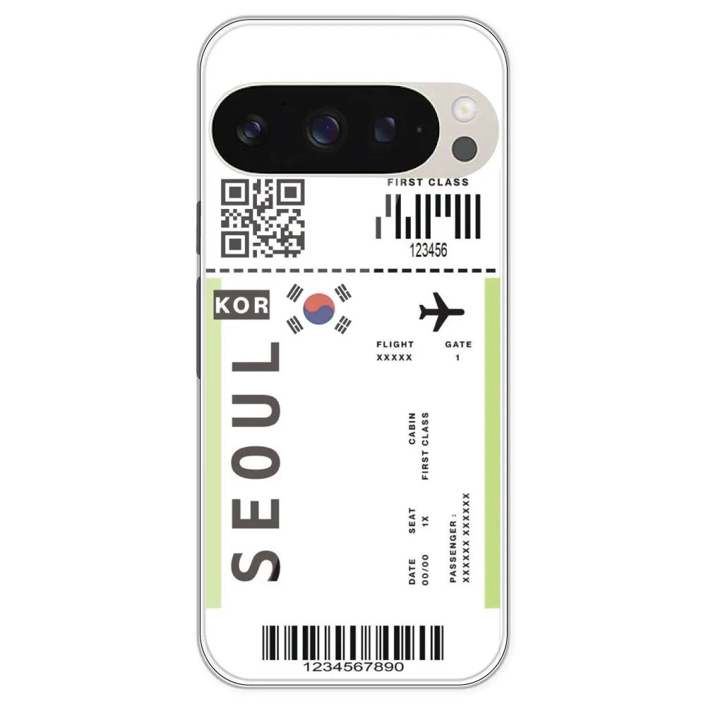 Seoul Ticket - Clear Printed Silicone Case For Google Pixel 9 Pro