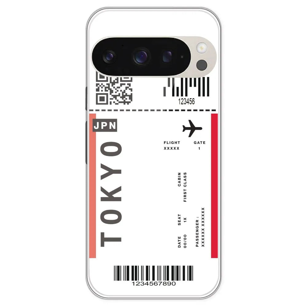 Tokyo Ticket - Clear Printed Silicone Case For Google Pixel 9 Pro