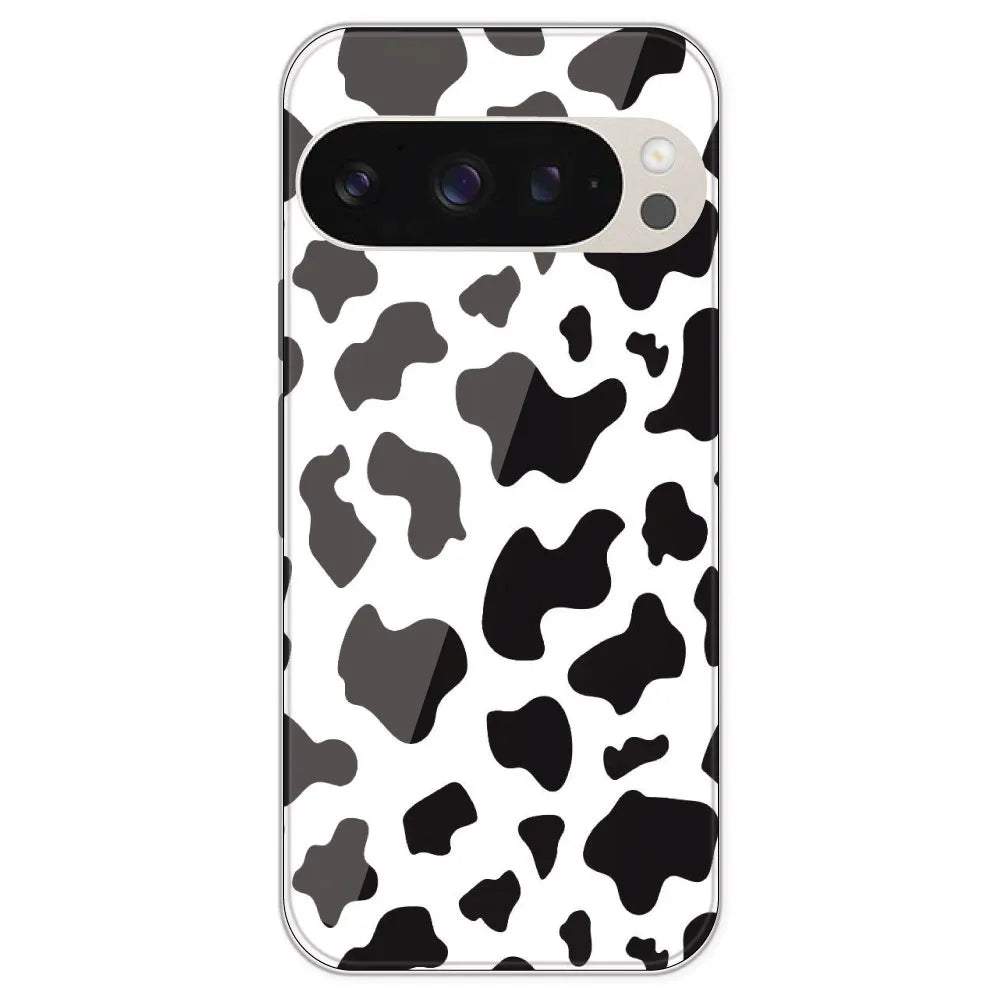 Cow Print - Clear Printed Silicone Case For Google Pixel 9 Pro