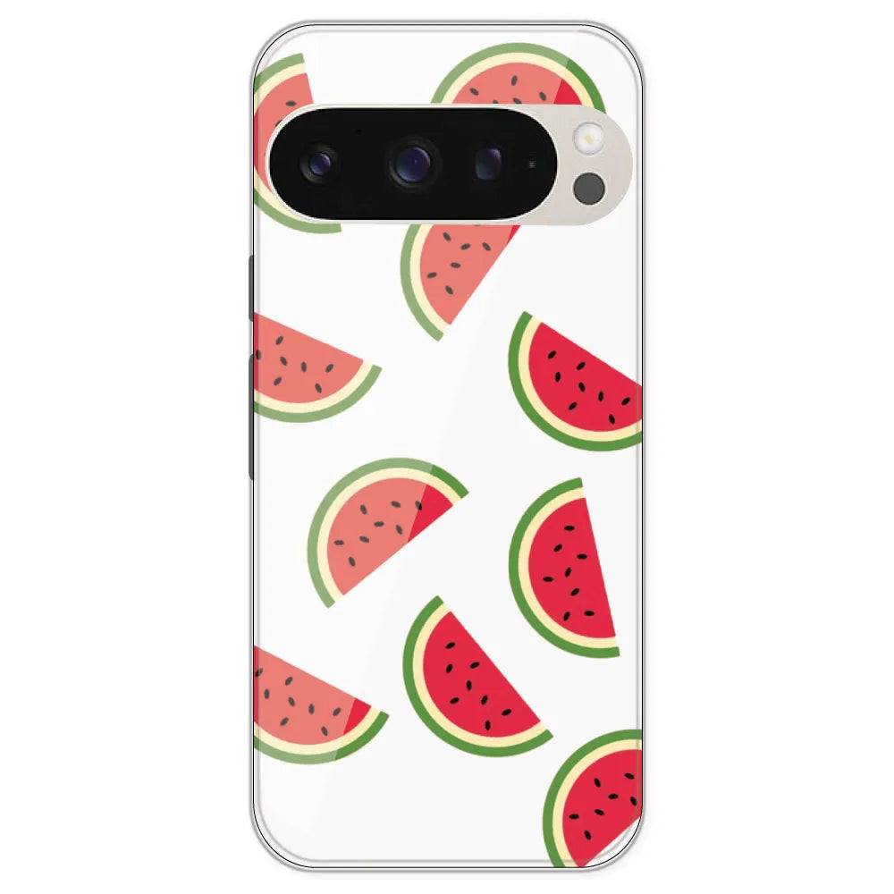 Watermelons - Clear Printed Silicone Case For Google Pixel 9 Pro