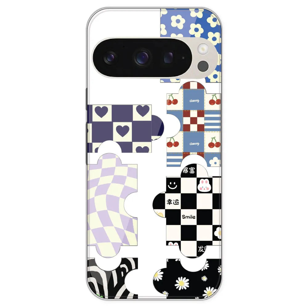 Aesthetic Puzzle - Clear Printed Silicone Case For Google Pixel 9 Pro