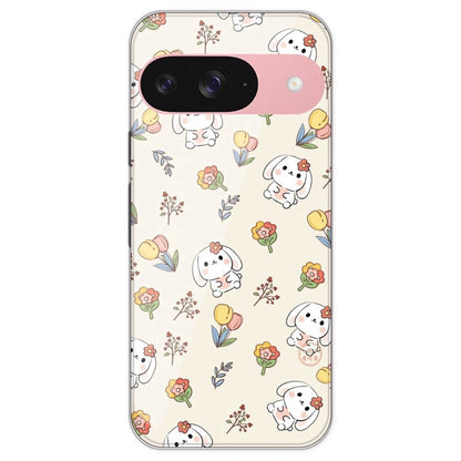 Cute Bunny & Flowers - Printed Silicone Case For Google Pixel 9