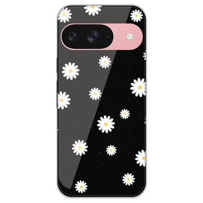 White And Black Flower - Printed Silicone Case For Google Pixel 9
