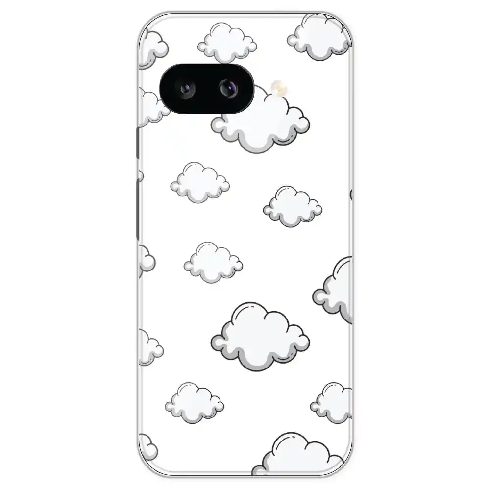 Clouds - Clear Printed Silicone Case For Google Models Pixel 9A