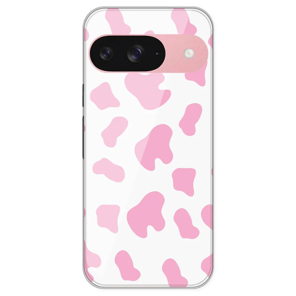 Pink Cow Print - Clear Printed Silicone Case For Google Pixel 9