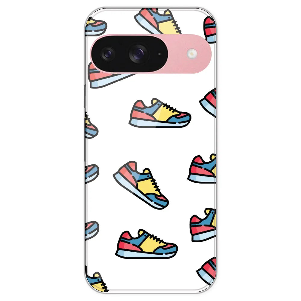 Sneakers - Clear Printed Silicone Case For Google Pixel 9