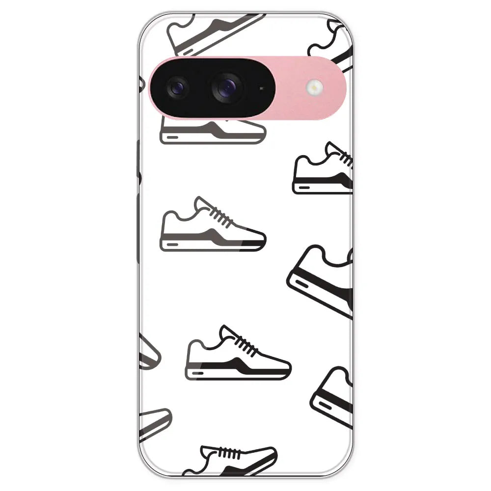 Black Sneakers - Clear Printed Silicone Case For Google Pixel 9
