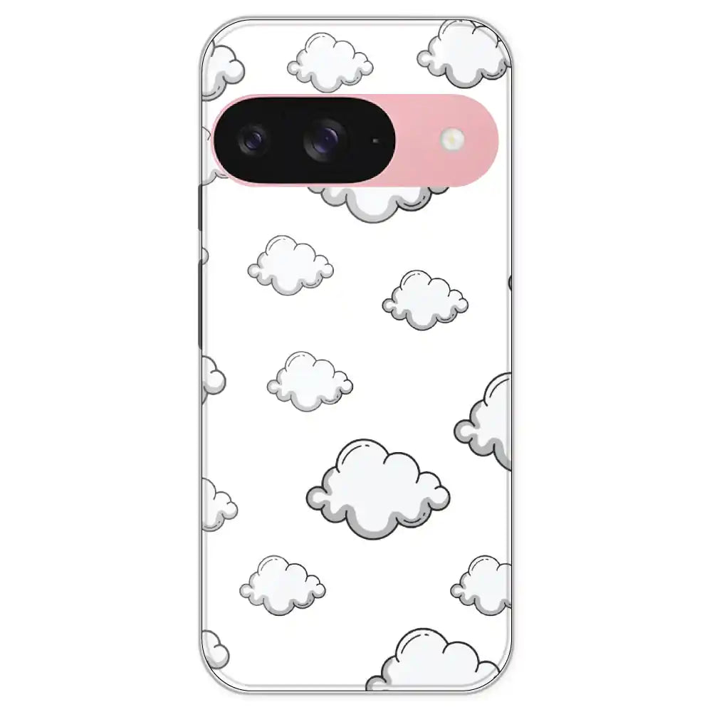 Clouds - Clear Printed Silicone Case For Google Models Pixel 9