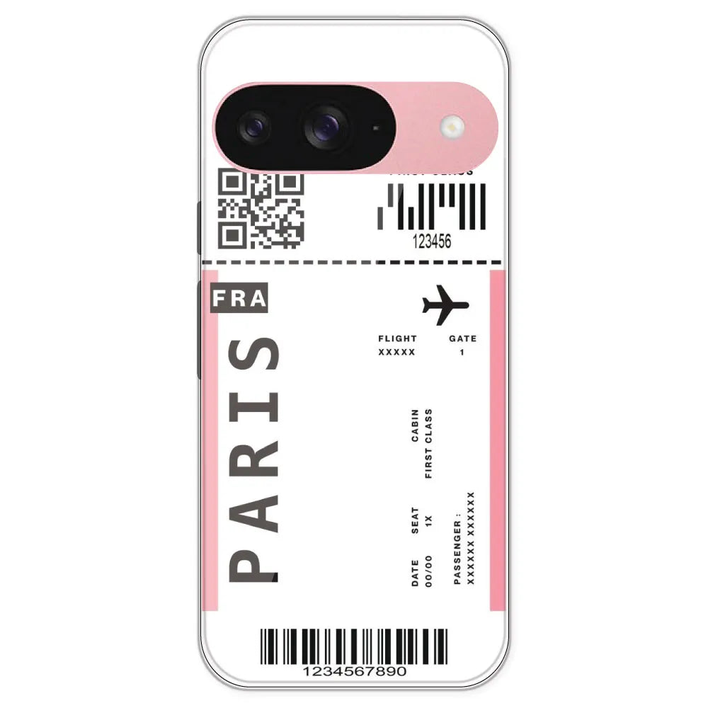 Paris Ticket - Clear Printed Silicone Case For Google Pixel 9
