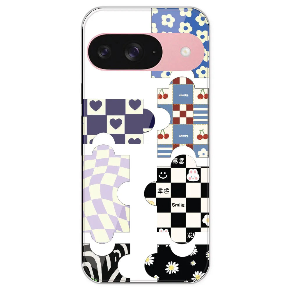 Aesthetic Puzzle - Clear Printed Silicone Case For Google Pixel 9