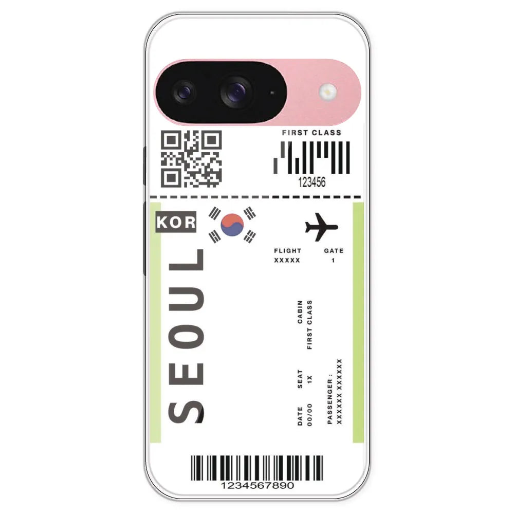 Seoul Ticket - Clear Printed Silicone Case For Google Pixel 9