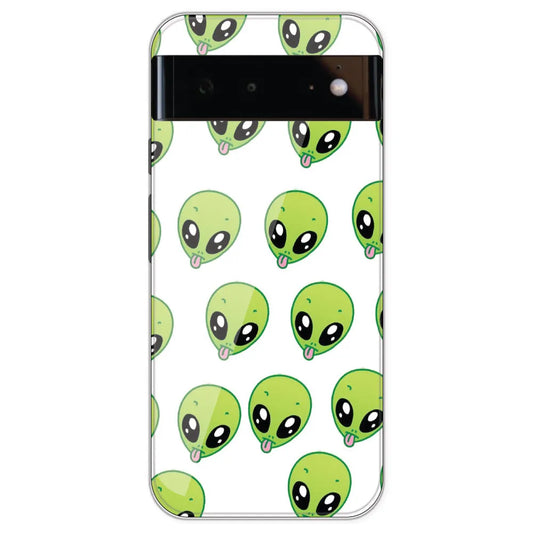Alien - Clear Printed Silicone Case For Google Pixel 6