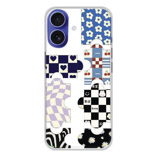 Aesthetic Puzzle - Clear Printed Silicone Case For Apple iPhone Models- Apple iPhone 16