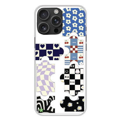 Aesthetic Puzzle - Clear Printed Silicone Case For Apple iPhone Models- Apple iPhone 16 Pro Max