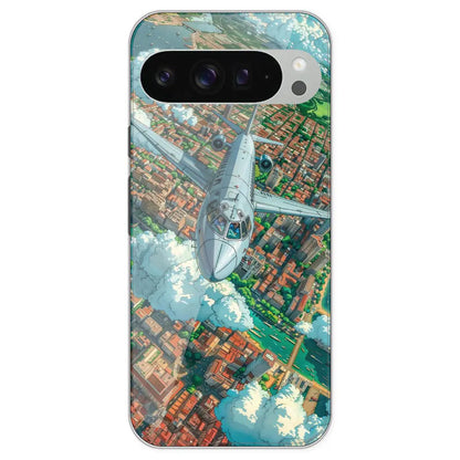 Flying Over City - Printed Silicone Case For Google Pixel 9 Pro XL