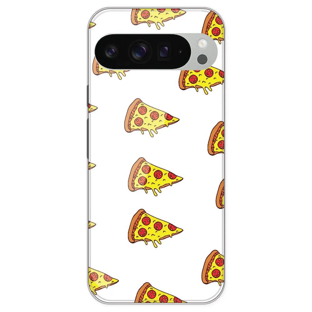 Pizza - Clear Printed Silicone Case For Google Pixel 9 Pro XL