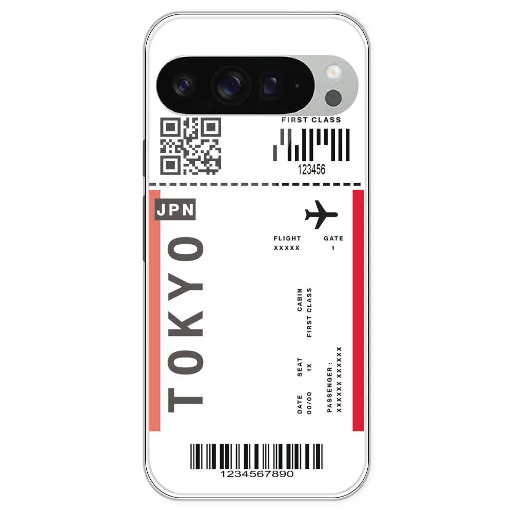 Tokyo Ticket - Clear Printed Silicone Case For Google Pixel 9 Pro XL