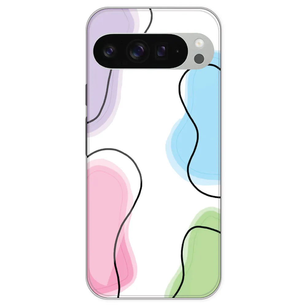 Rainbow Cow Print - Clear Printed Silicone Case For Google Pixel 9 Pro XL