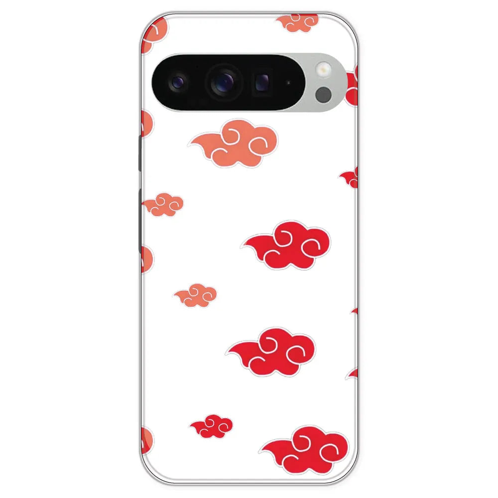 Red Clouds - Clear Printed Silicone Case For Google Pixel 9 Pro XL