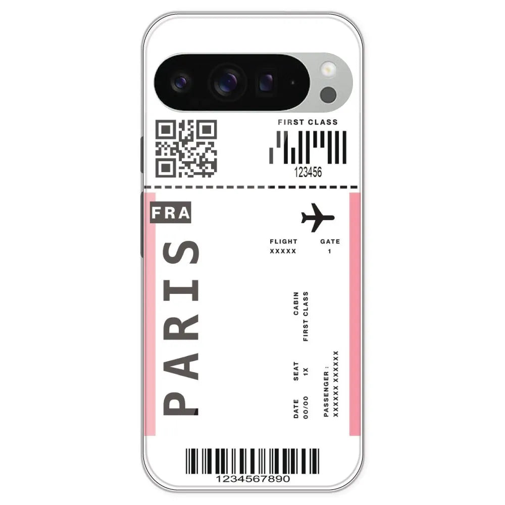 Paris Ticket - Clear Printed Silicone Case For Google Pixel 9 Pro XL