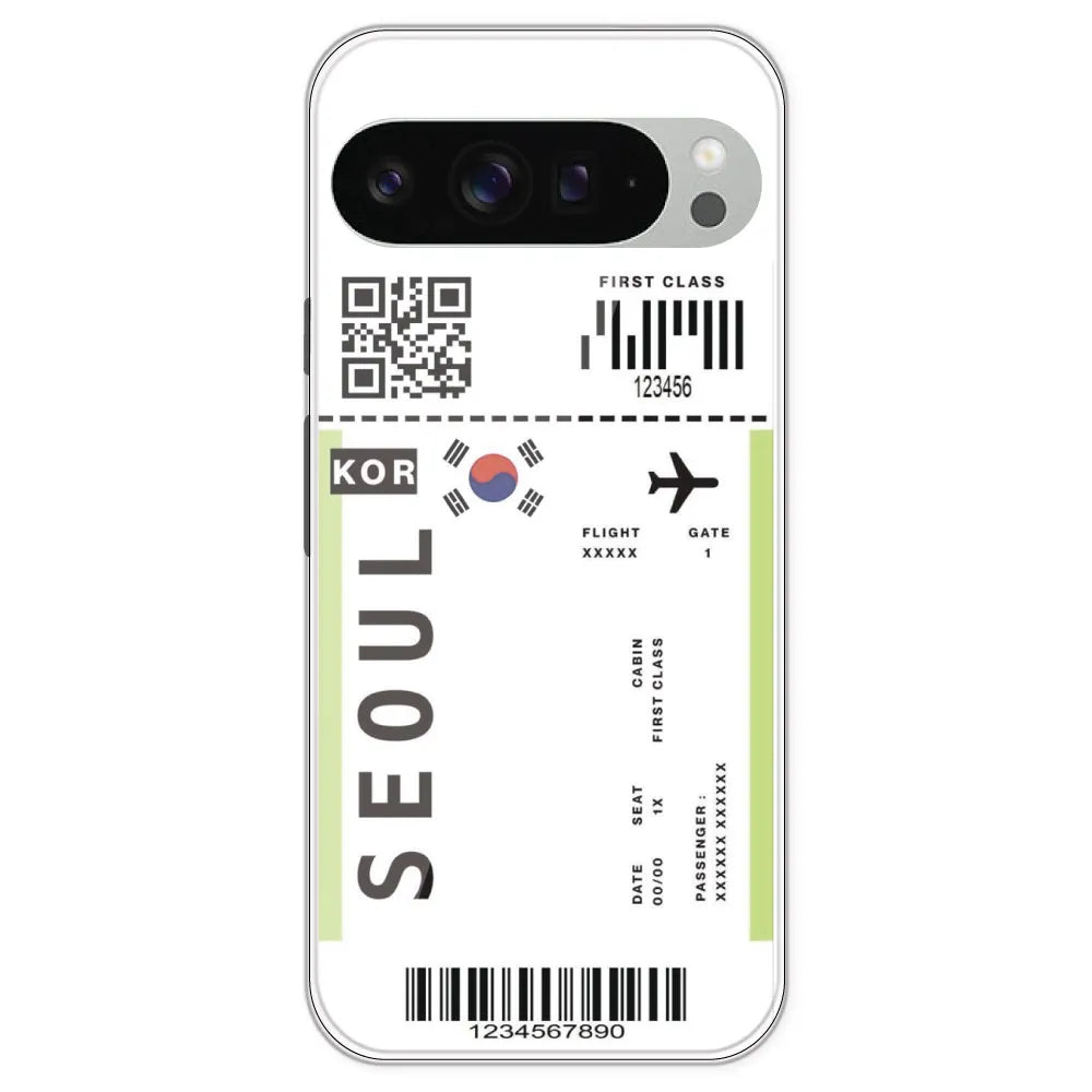 Seoul Ticket - Clear Printed Silicone Case For Google Pixel 9 Pro XL
