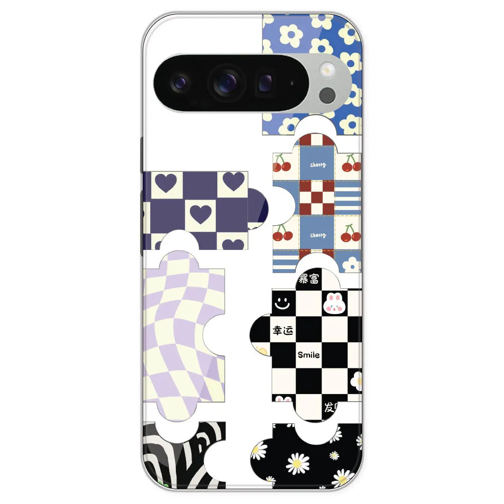 Aesthetic Puzzle - Clear Printed Silicone Case For Google Pixel 9 Pro XL